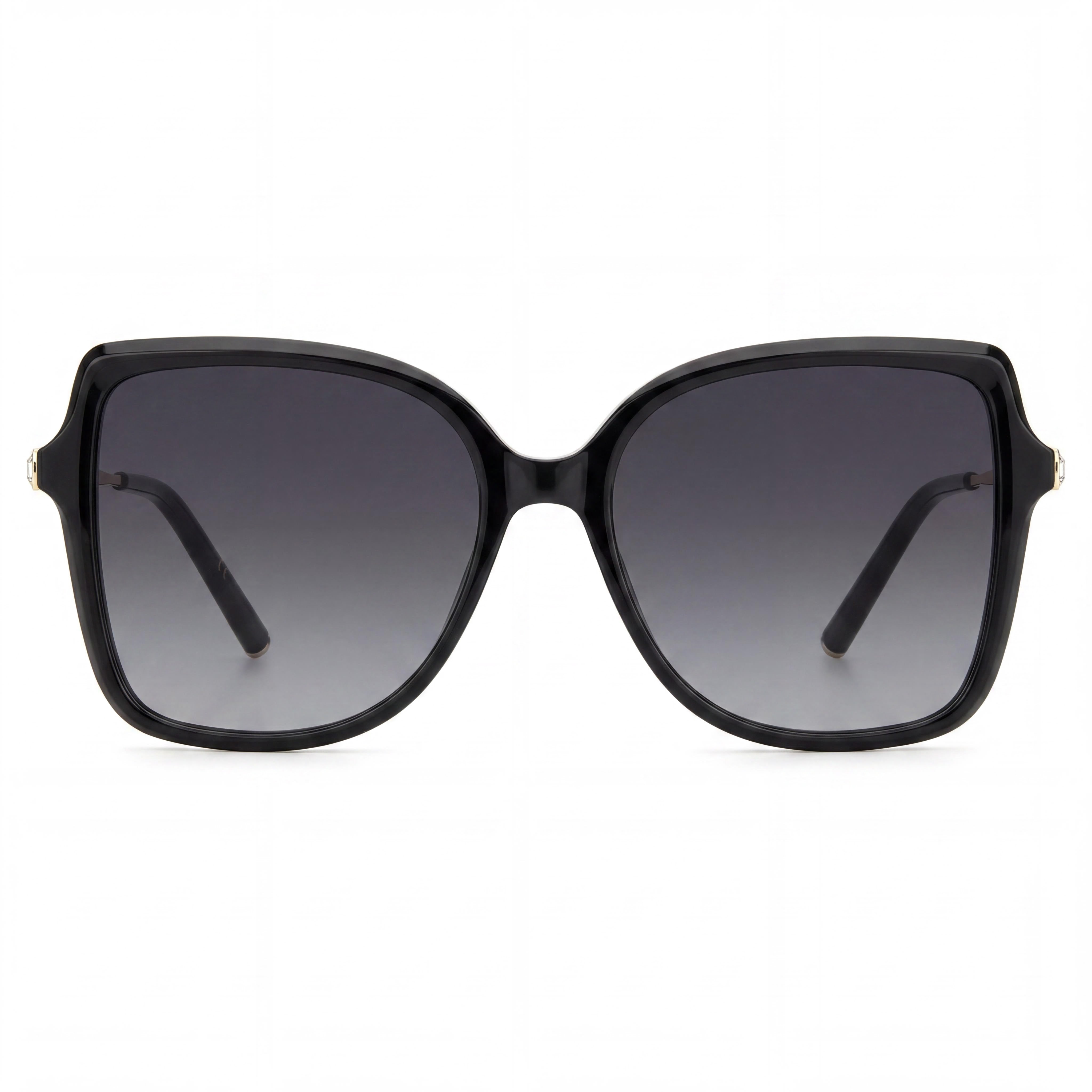Carolina Herrera Her 0179/S Women's Square Acetate Black Gold Eyewear 55mm Lens, 17mm Bridge, 145mm Temple, Photo 2