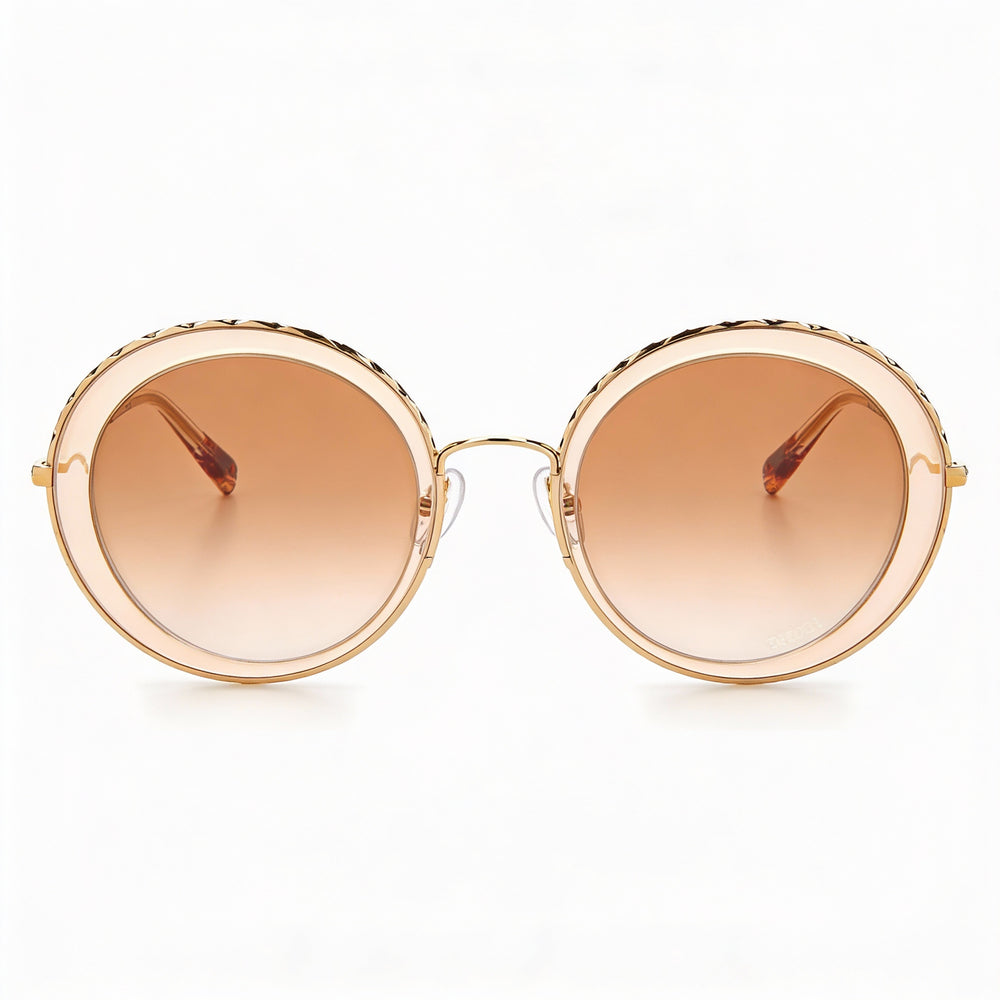 Gafas de sol Missoni Modern para mujer, de acero inoxidable, sin polarizar, con protección UV, color arena, rojo dorado, 49.6-23-145