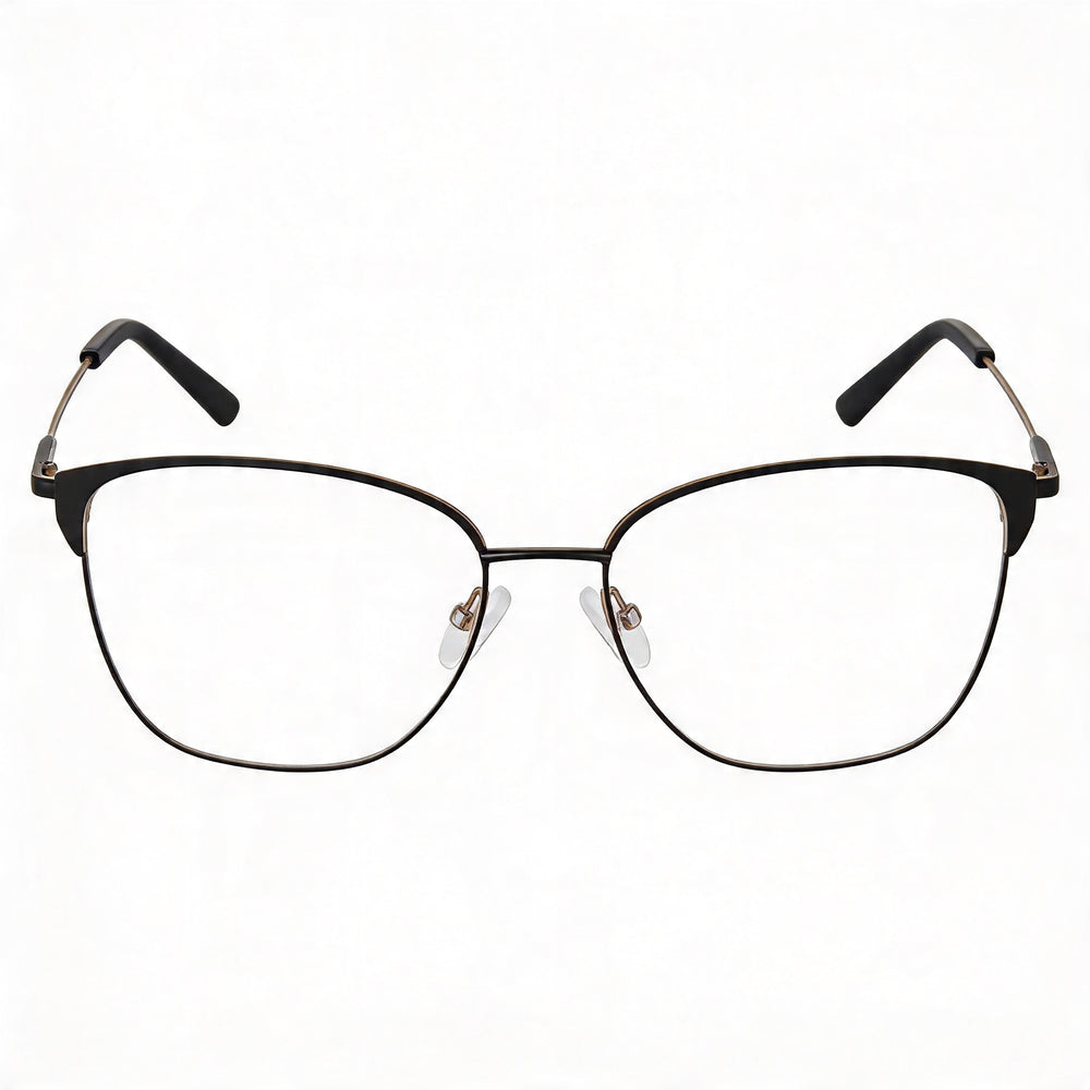 Adensco Classic Men's Black Metal Non- Multicolor Polycarbonate Eyeglasses 53-16-135