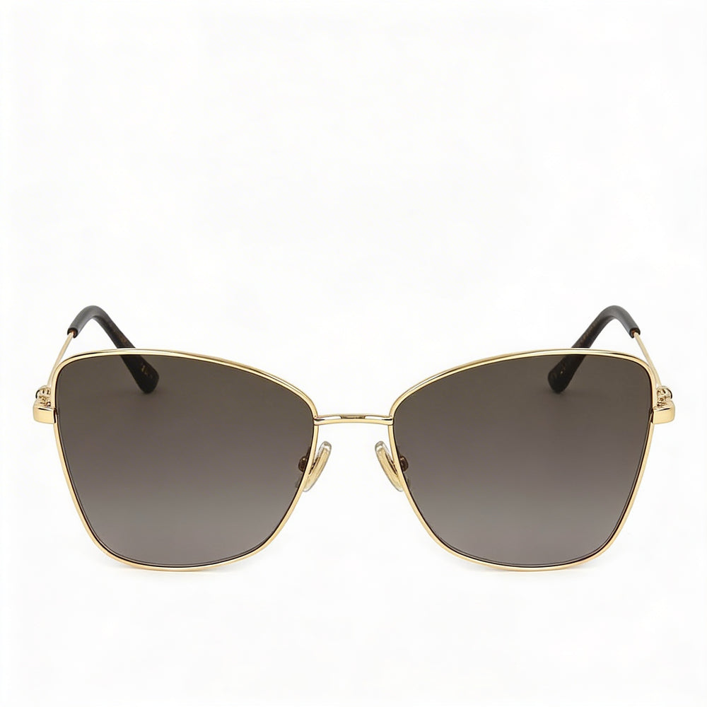 Gafas de sol clásicas JIMMY CHOO de acetato en oro rosa para mujer con lentes en oro rosa, protección UV, 7-1-4