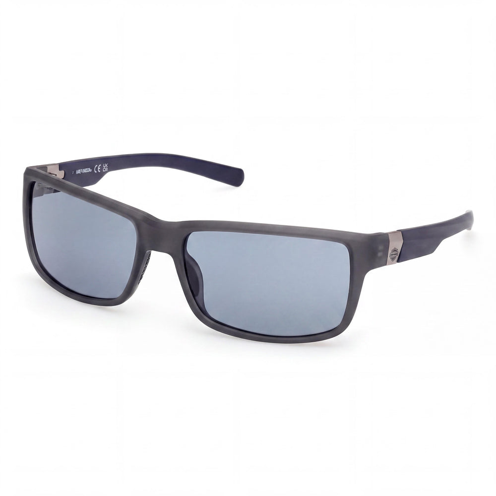 Harley-Davidson Sport Men's Lightweight Matte Grey Blue Smoke Polarized UV Protection Polycarbonate 63mm