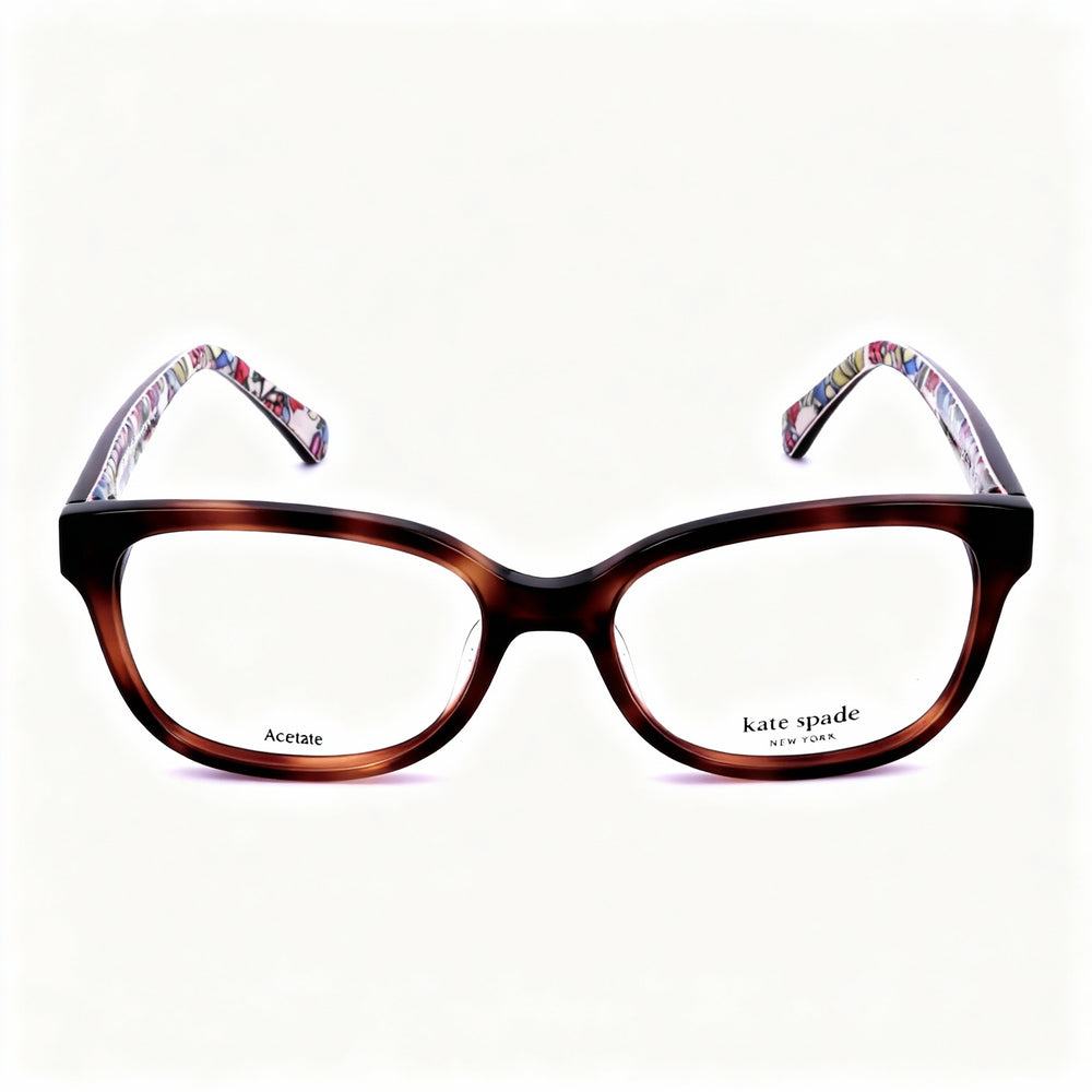 Kate Spade New York Violette H7P Women's Modern Rectangle Acetate Eyeglasses 49mm Pattern Havana