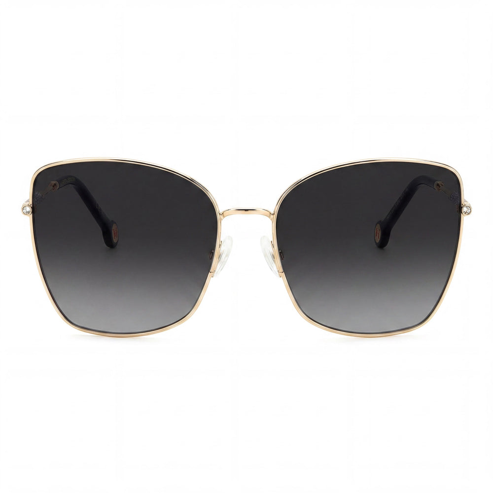 Gafas de sol Carolina Herrera Clásicas Unisex de Metal Oro Rosa Sombreadas Gris Oscuro No Polarizadas con Protección UV 59mm