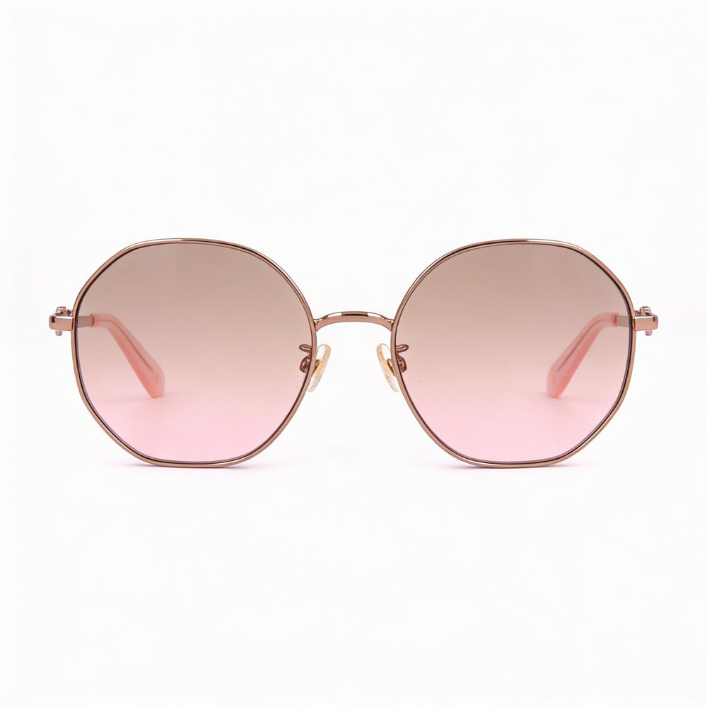 kate spade new york Classic Women's Rose Gold Brown Stainless Steel UV Protection Sunglasses 56mm
