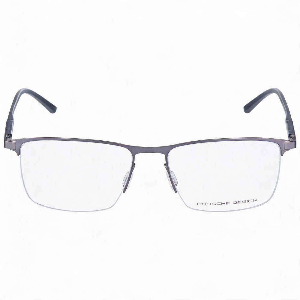 Gafas casuales de metal Porsche Design P8371 para hombre en color gris con lentes de policarbonato transparentes de 54 mm de ancho de lente