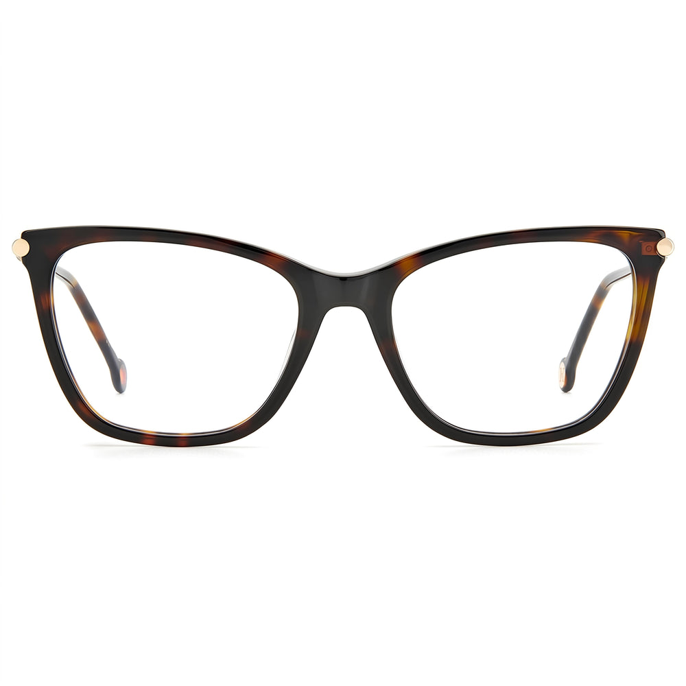 Gafas Carolina Herrera CH 0028 de mujer, estilo ojo de gato, con montura de plástico habana y lentes de policarbonato de 53 mm
