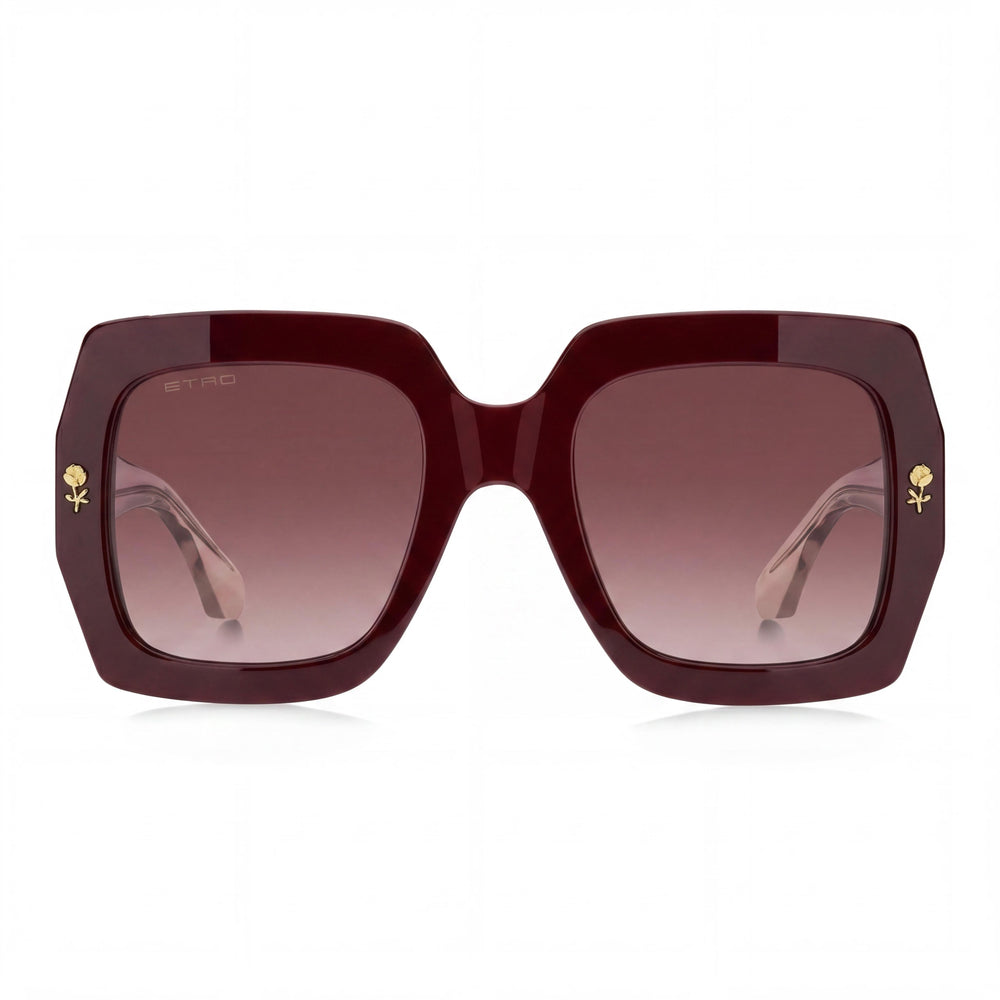 Etro Casual Women's Burgundy Acetate Non-Polarized Sunglasses with Pink Doubleshade Lenses 53mm