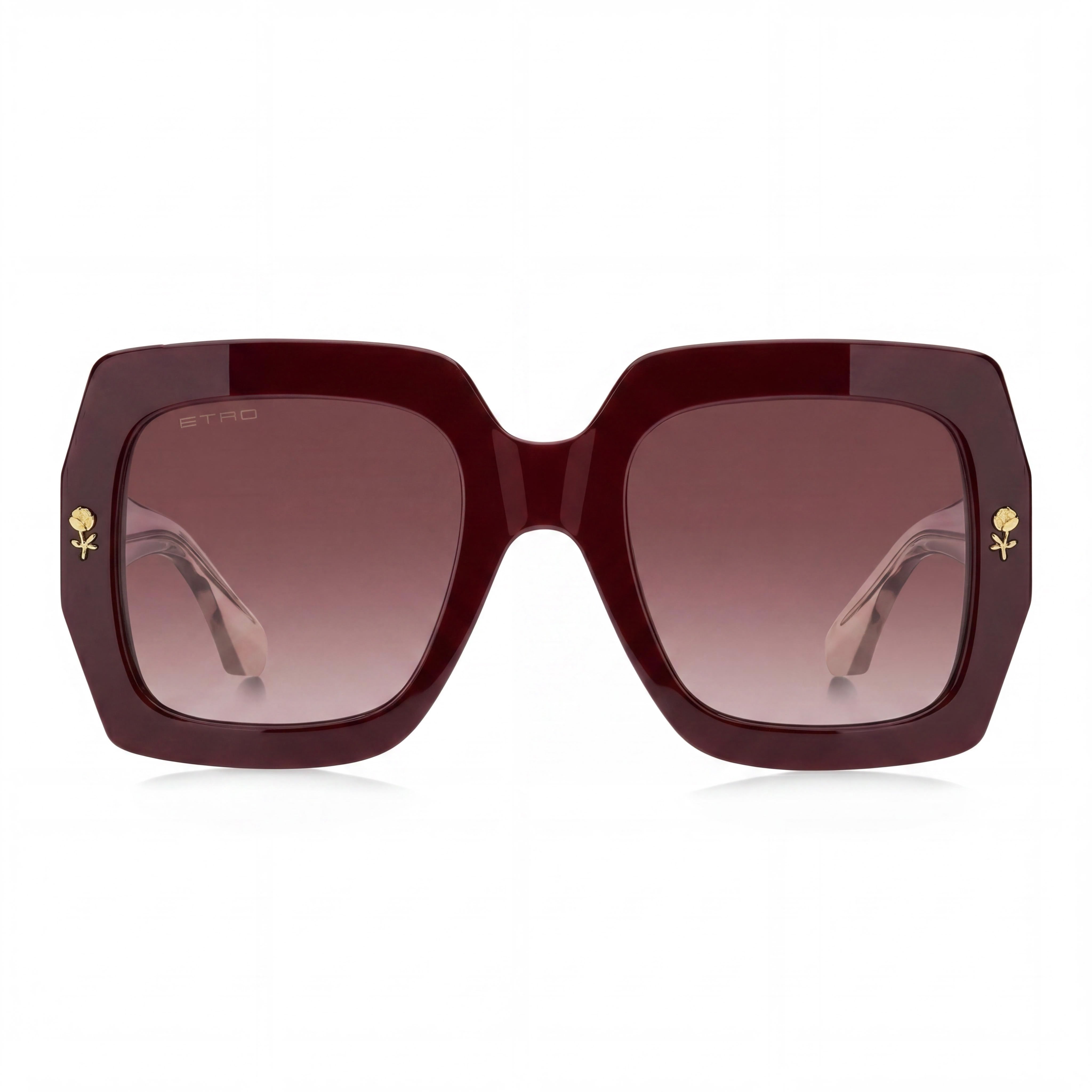 Etro Casual Women's Burgundy Acetate Non-Polarized Sunglasses with Pink Doubleshade Lenses 53mm, Photo 2