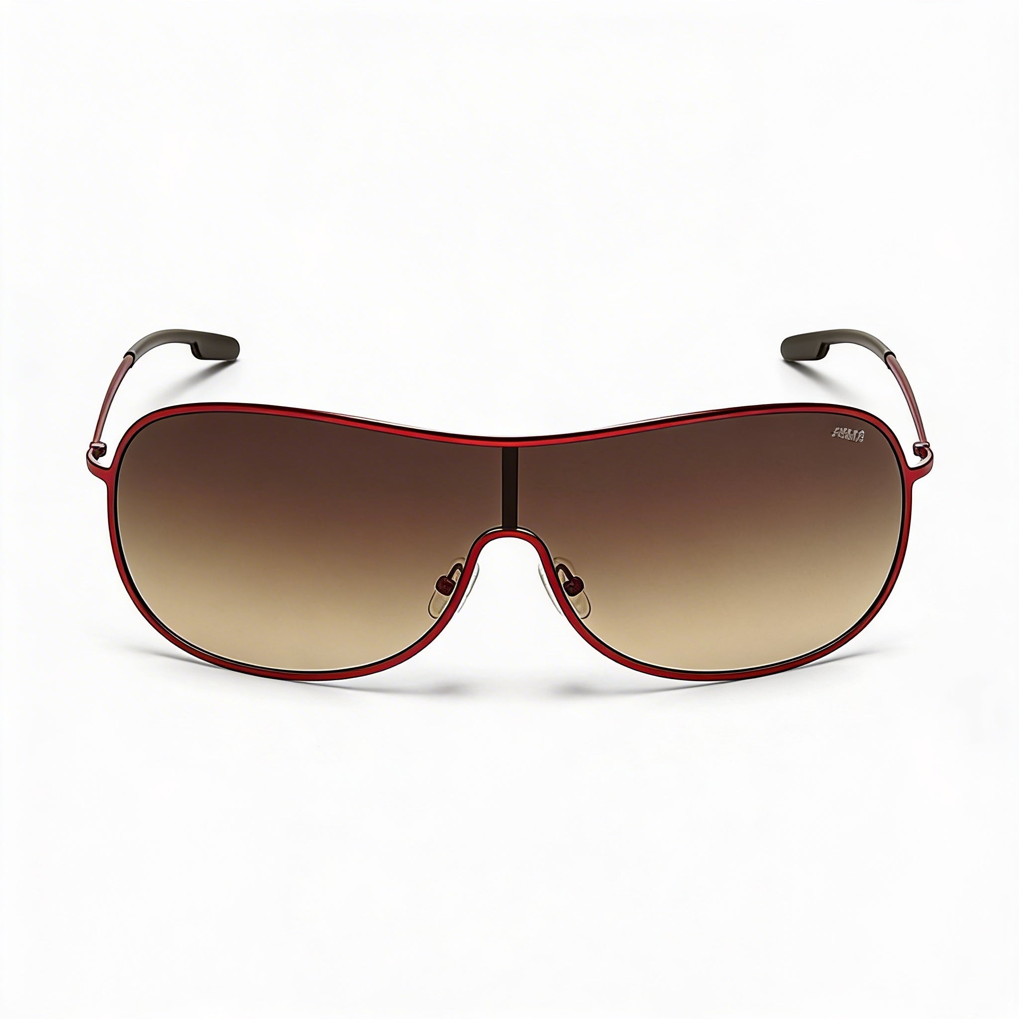 Gafas de sol de hombre modernas Hugo Boss con montura de acero aleado, rojo, sombra marrón/dorado y negro, protección UV, no polarizadas de 54 mm, Photo 1