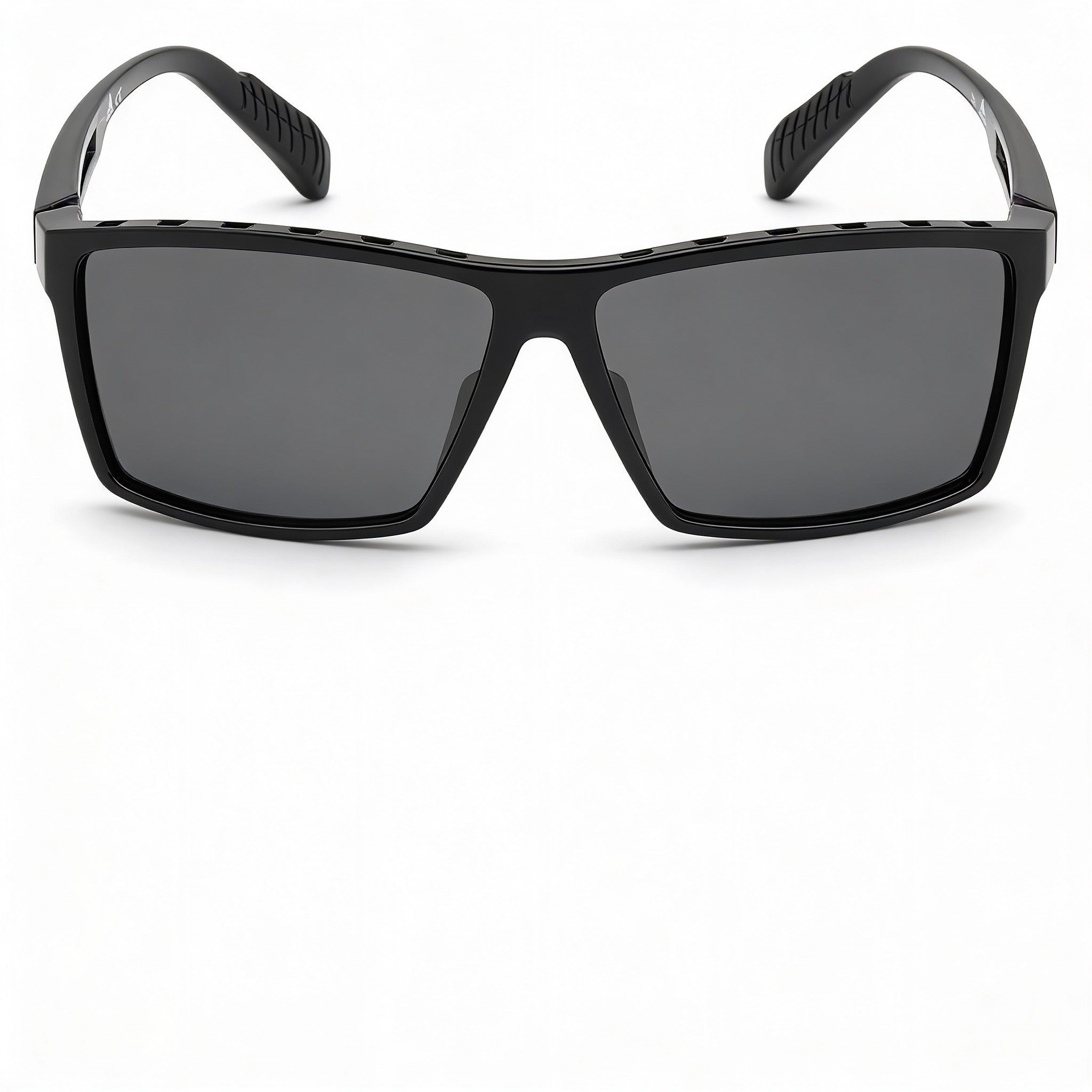 adidas Injected Sun Glasses Men's Shiny Black Plastic Frame Smoke Polarized UV Protected Lenses 63mm, Photo 2