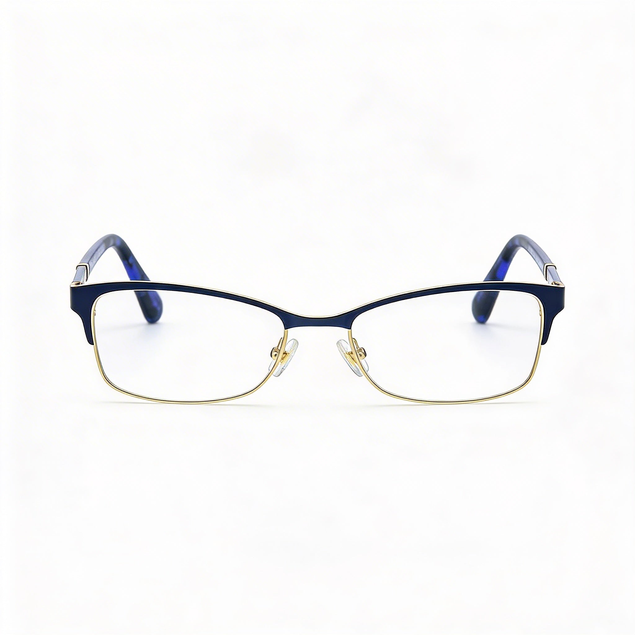 kate spade new york Laurianne Unisex Metal Frame Optical Eyeglasses, Matte Blue Havana, Clear Lens, 50mm, Photo 2