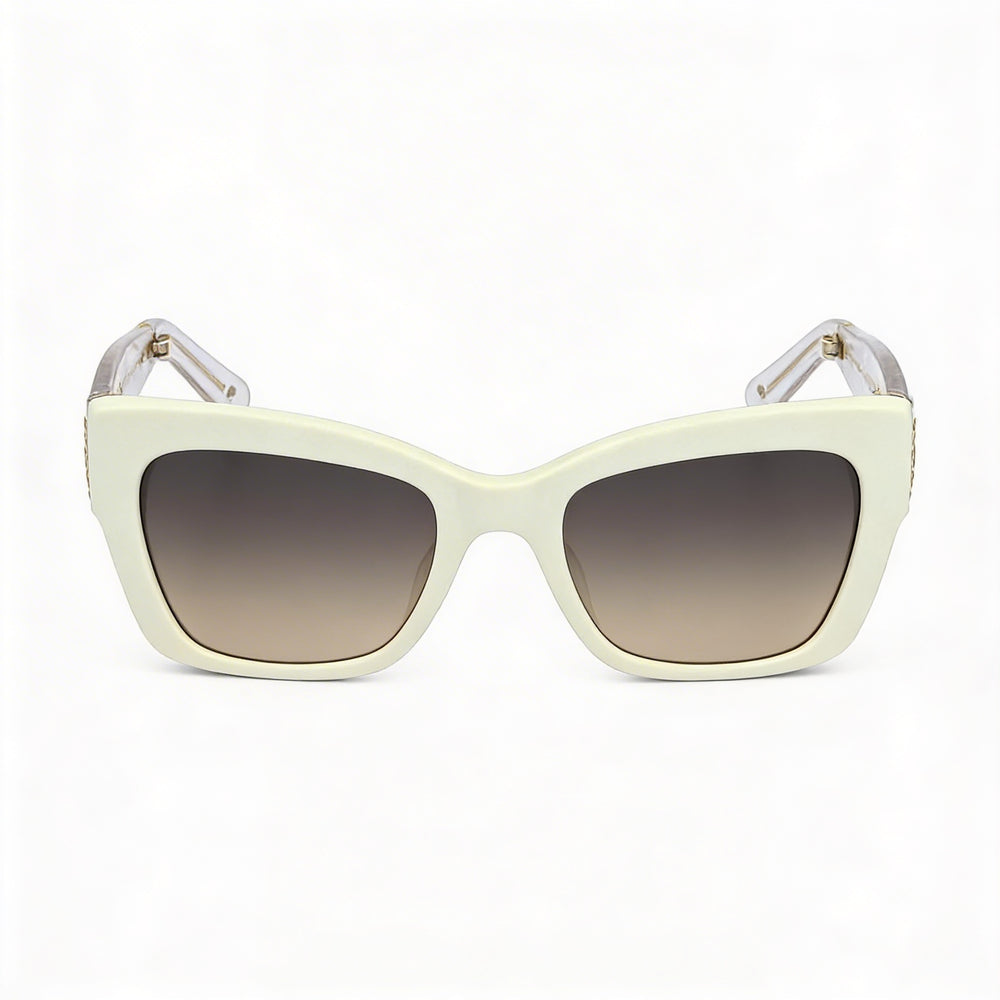 Gafas de sol Kate Spade New York Seasonal de acetato para mujer con protección UV, montura blanca y marrón, lentes marrón ocre de 53 mm