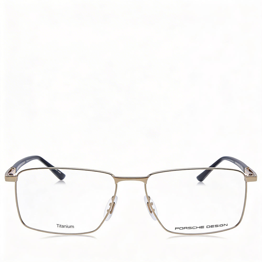 Gafas de sol Porsche P8729 para mujer, modernas, con montura de titanio, doradas y negras, con lentes transparentes de 55 mm