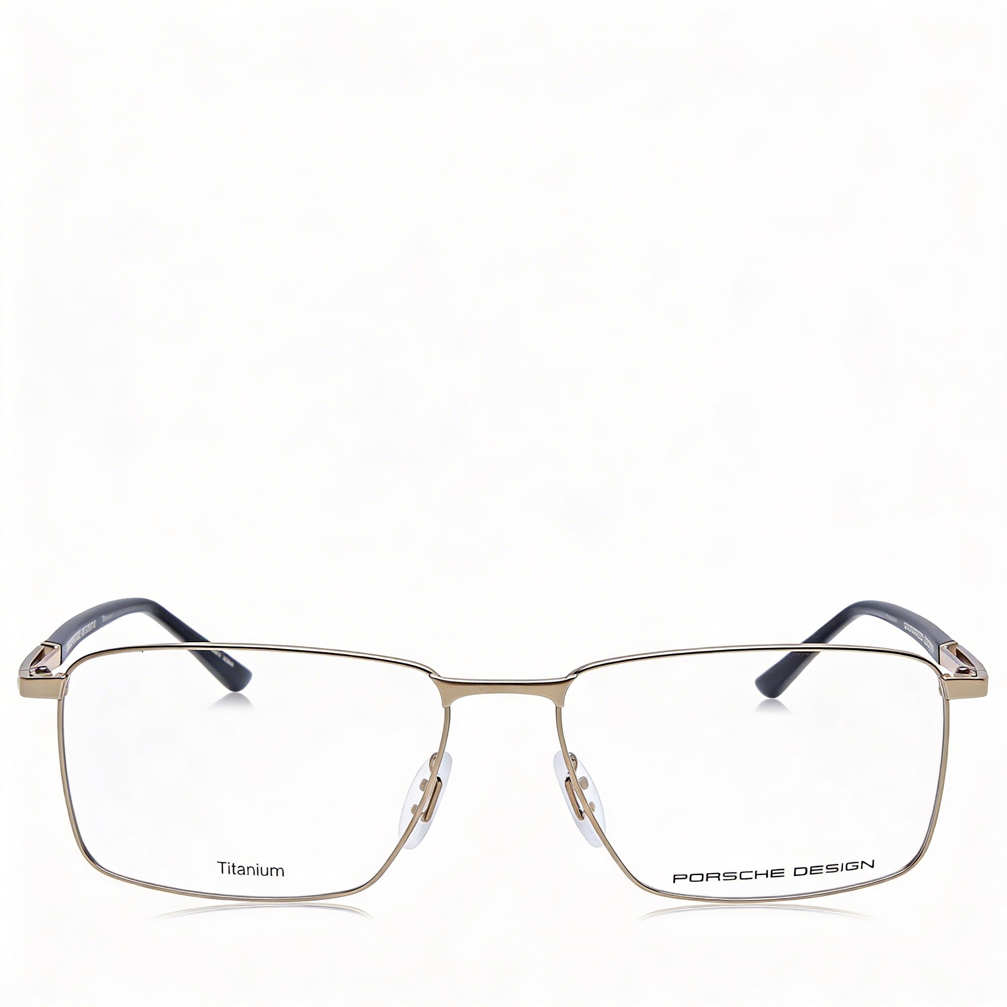 Porsche P8729 Women's Modern Titanium Frame Gold Black Transparent Lens Sunglasses 55mm, Photo 2