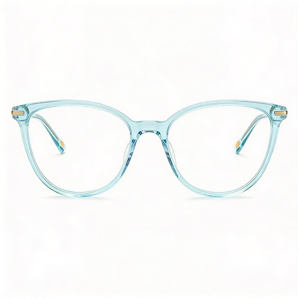 Fossil Fos 7106 Gafas de Sol para Mujer, Lentes de Policarbonato, Montura de Plástico Turquesa Cristal, Polarizadas 51mm