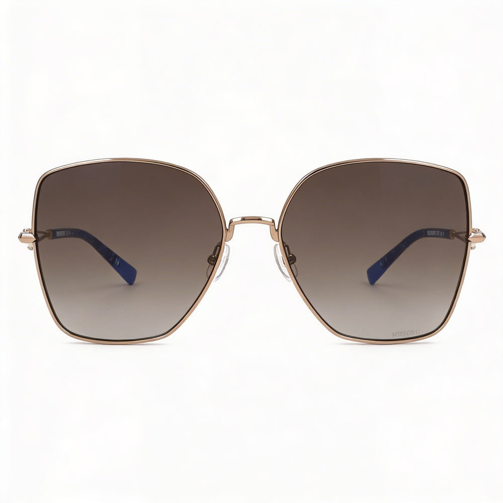 Gafas de sol Missoni Modern para mujer, con montura de acero inoxidable, color dorado y cobre, protección UV, 59 mm