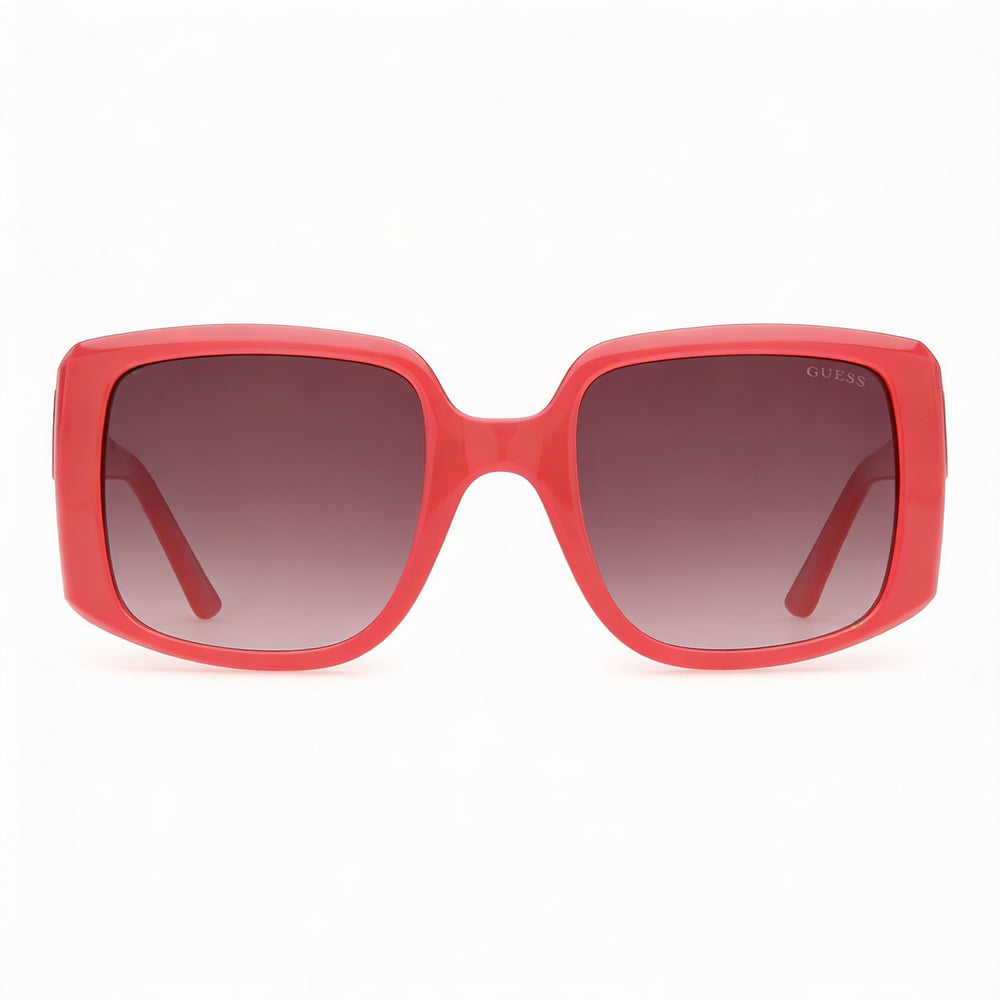 GUESS Modern Men's Pink Monocolor Plastic Frame Sunglasses with Gradient Brown Lenses UV Protected 53mm