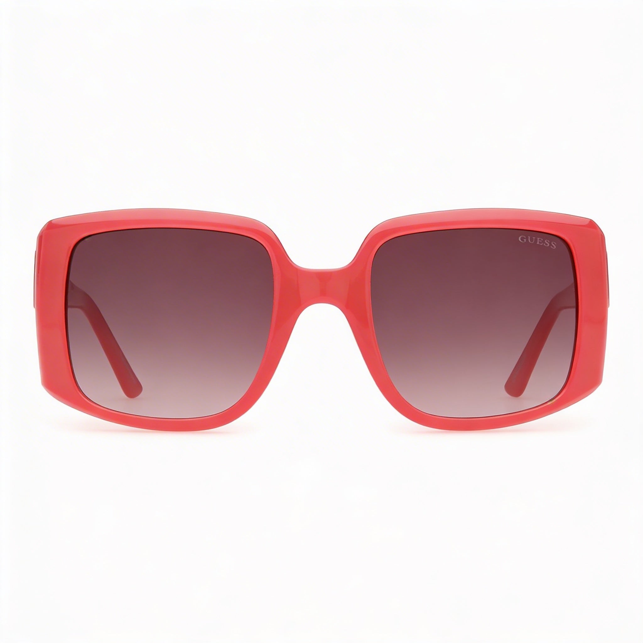 Gafas de sol GUESS modernas para hombre, montura de plástico monocolor rosa con lentes marrones degradadas con protección UV de 53mm, Photo 2