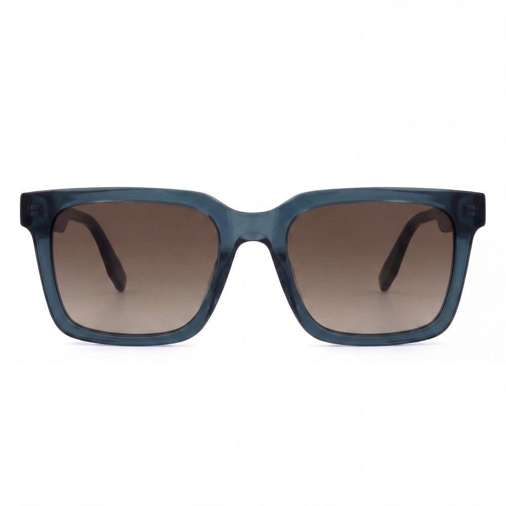 Marc Jacobs informal para hombre, montura de acetato azul y marrón, lentes marrones sin polarizar, 53 mm de ancho de lente