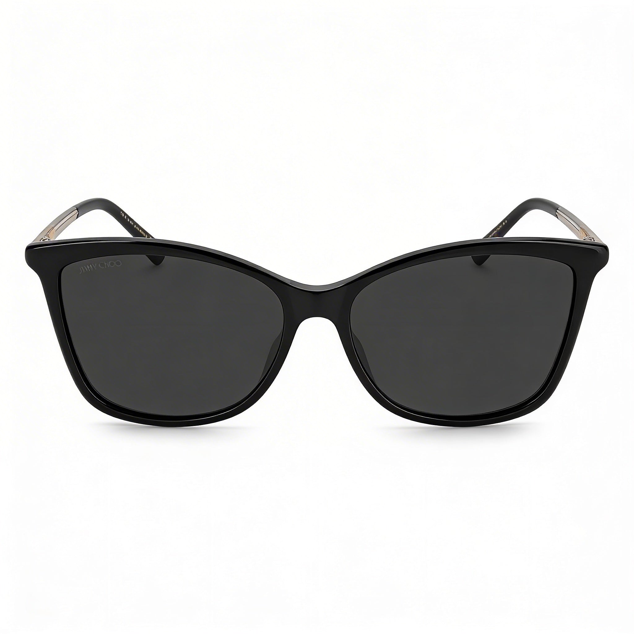 JIMMY CHOO Women's Casual Sunglasses, Black Acetate Frame, UV Protected Black Lenses 56mm, Photo 2