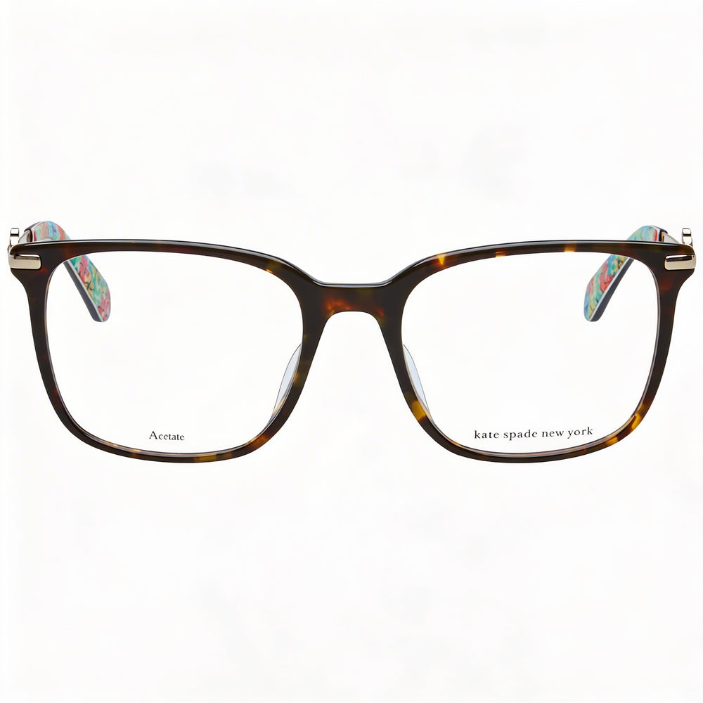 kate spade new york Modern Women's Havana Acetate Frame with Polycarbonate Lenses, Size 52-18-140mm