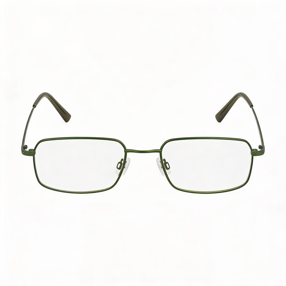 Gafas de acetato Flexon H6074 para hombre, color oliva satinado, con lentes de policarbonato multicolor, ancho de lente de 52 mm