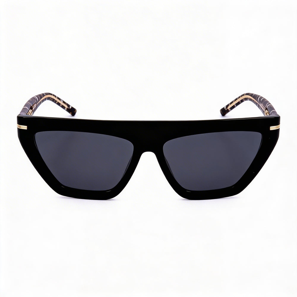 Hugo Boss 1609/S Gafas de Sol Clásicas para Mujer, Montura de Acetato Ecológico Negro, Lentes Grises, 100% Protección UV, 58mm