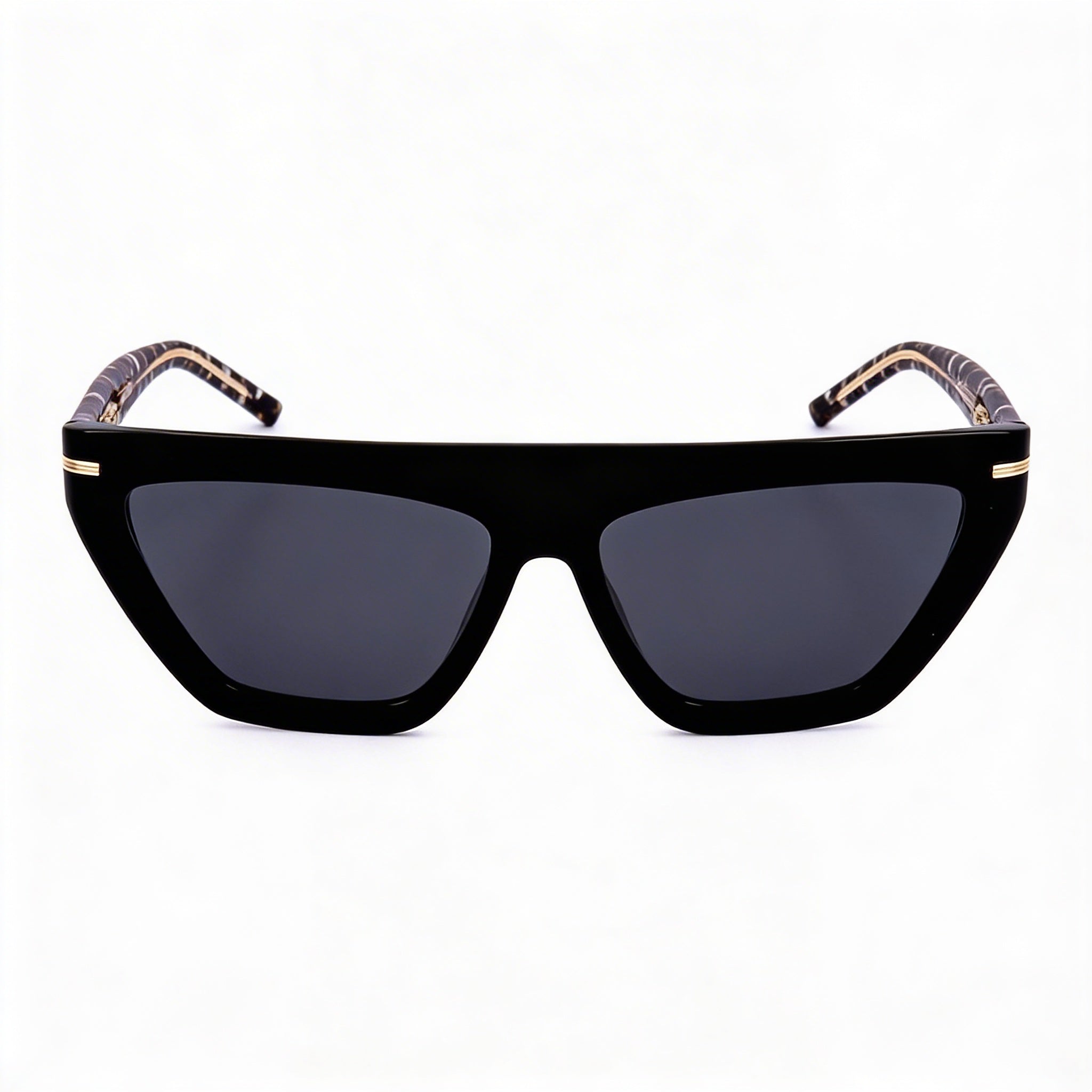 Hugo Boss 1609/S Gafas de Sol Clásicas para Mujer, Montura de Acetato Ecológico Negro, Lentes Grises, 100% Protección UV, 58mm, Photo 2