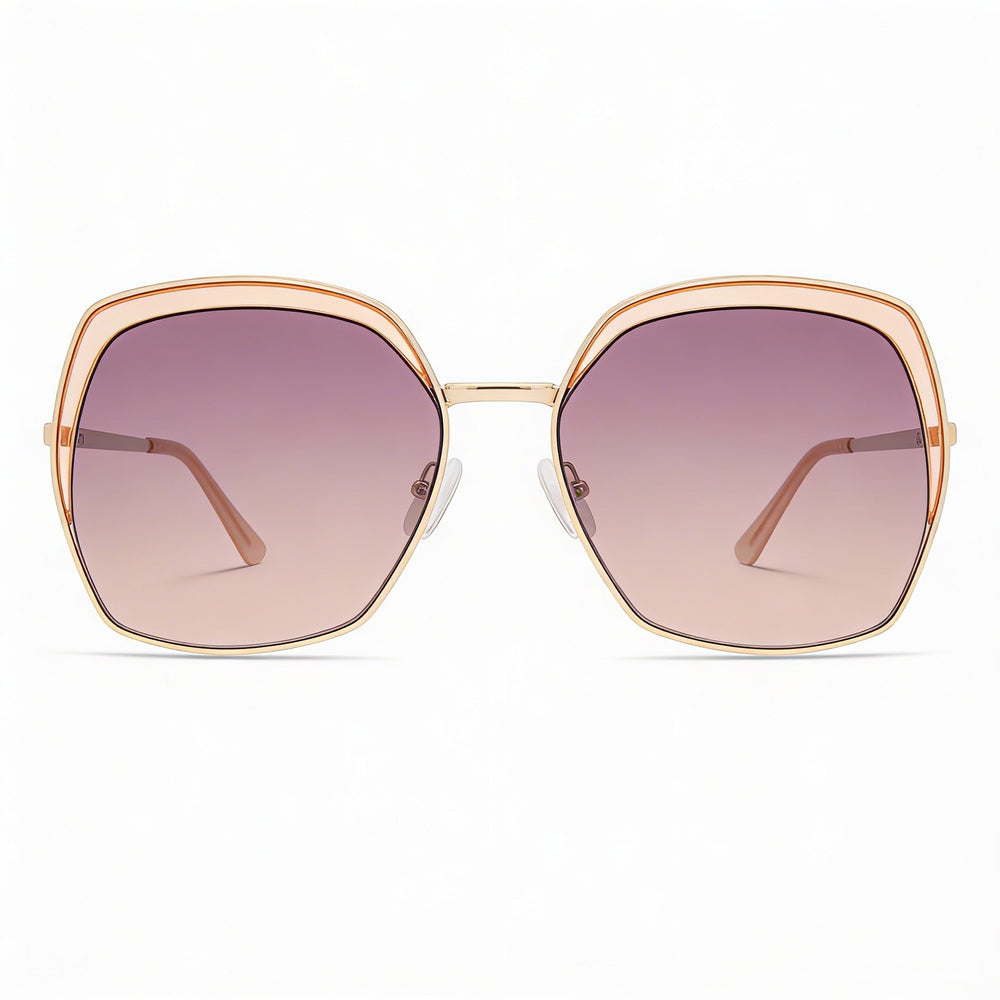 Gafas de sol GUESS Classic para mujer, de metal multicolor, con diseño de mariposa, ahumado, gris degradado, 100 % UV, no polarizadas, 59 mm