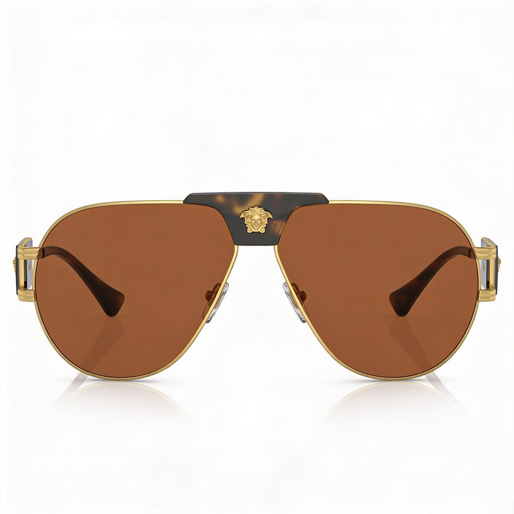 Gafas de sol unisex Versace contemporáneas, montura de aleación de acero multicolor, lentes de policarbonato, protección UV, 63mm