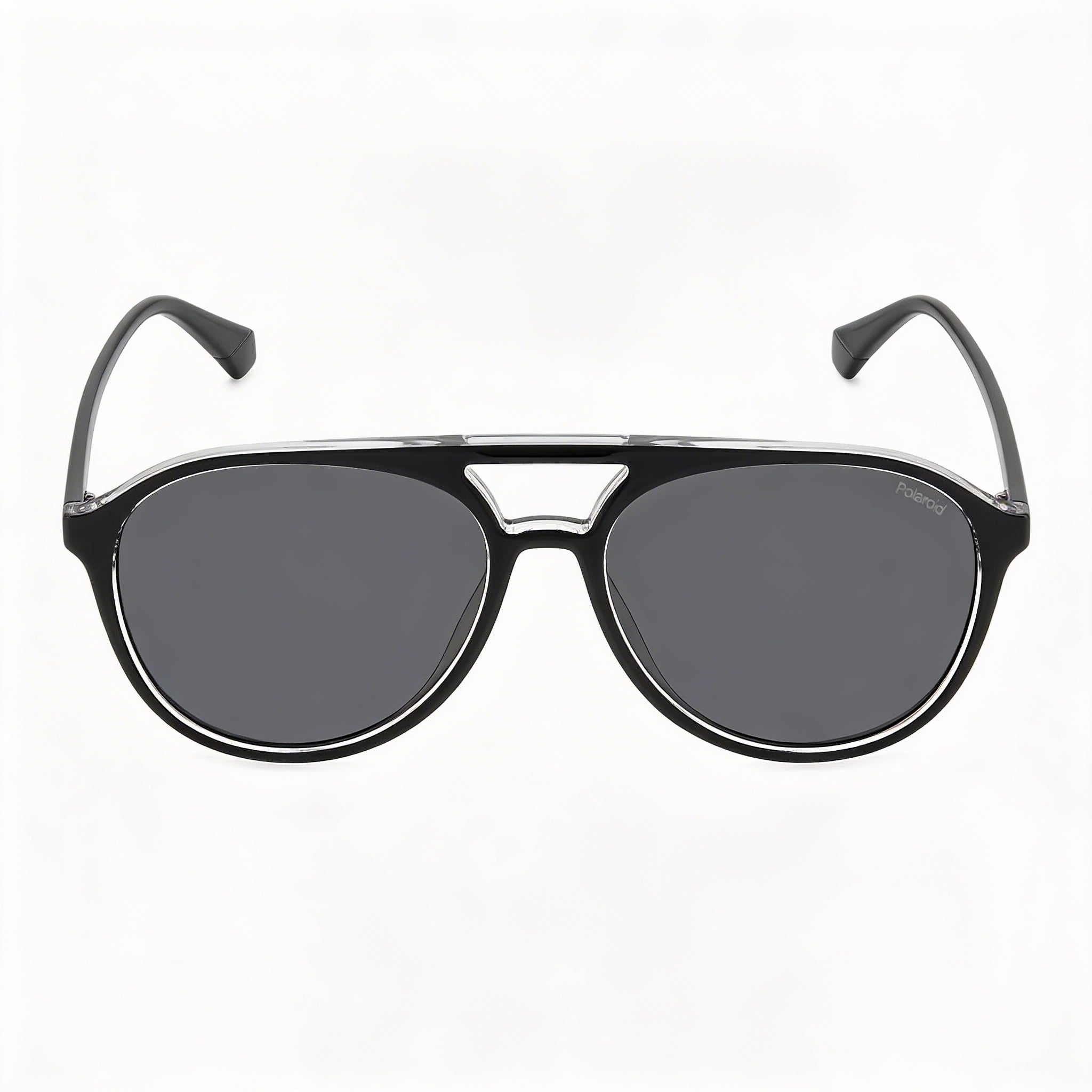 Polaroid PLD 4162/S Unisex Black Dark Grey Polycarbonate Frame Polarized Grey Lenses UV Protection Sunglasses 56mm, Photo 2
