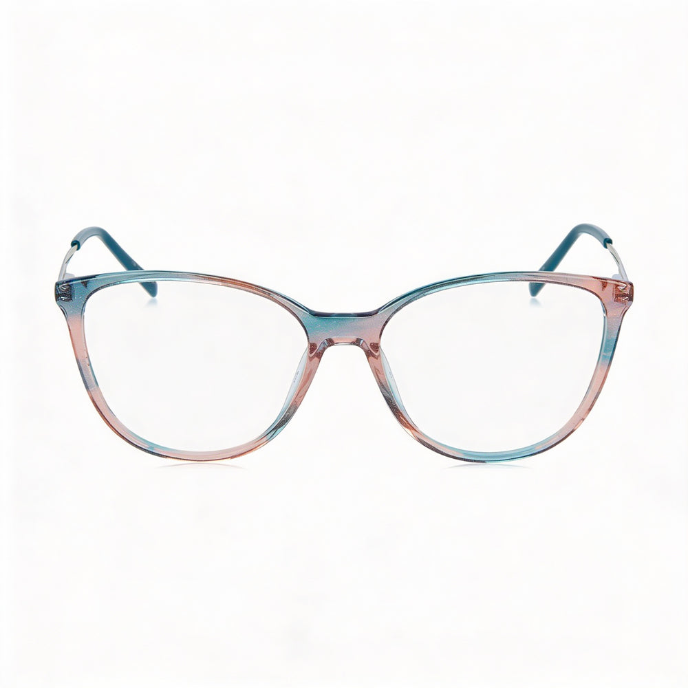 Monturas de acetato con efecto ojo de gato Missoni Eyewear Color Line para mujer, color verde azulado y rosa, 53-16-145 mm