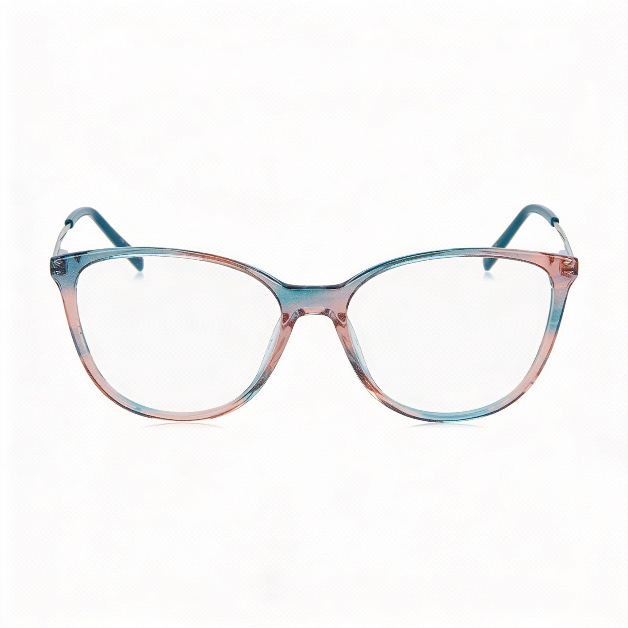 Monturas de acetato con efecto ojo de gato Missoni Eyewear Color Line para mujer, color verde azulado y rosa, 53-16-145 mm, Photo 2