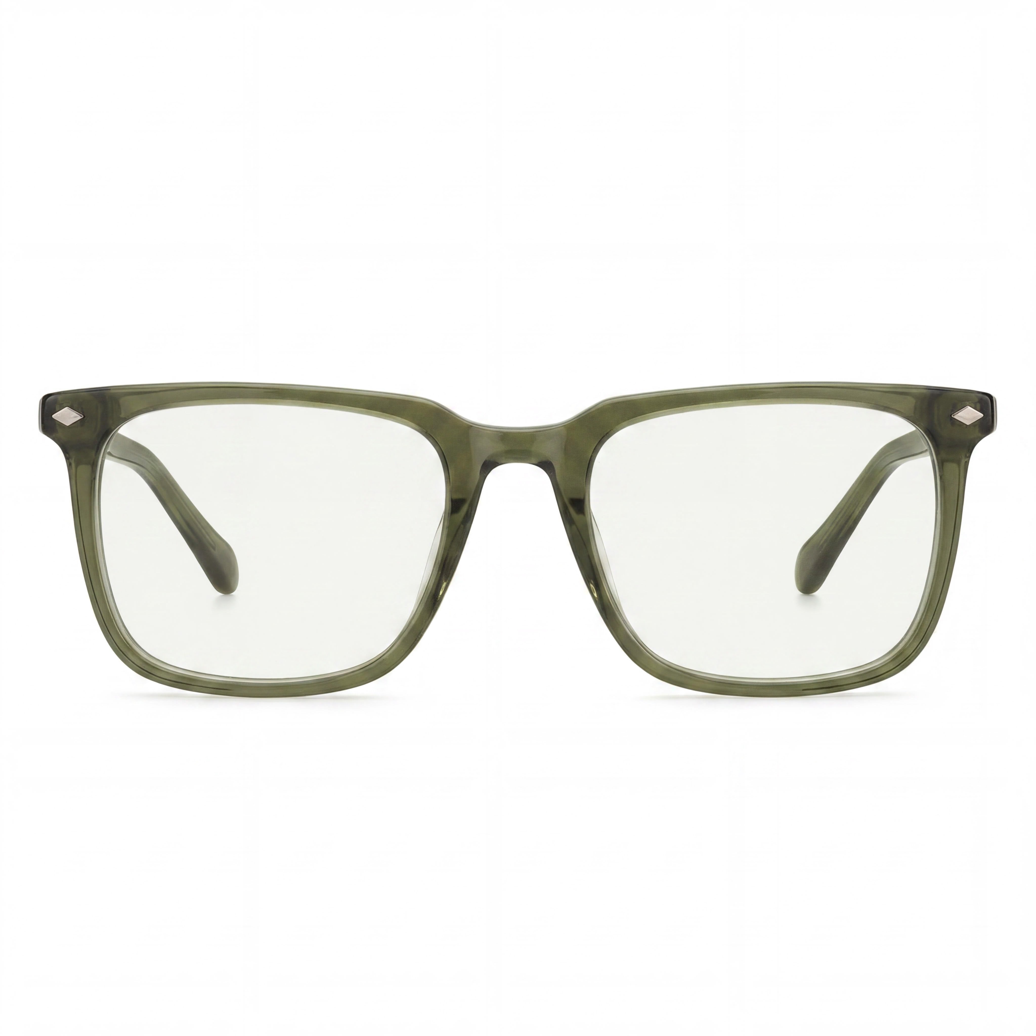 Fossil Fos 7089 Men's Transparent Crystal Green Acetate Square Full Rim Eyeglasses with Polycarbonate Lenses 50mm, Photo 2