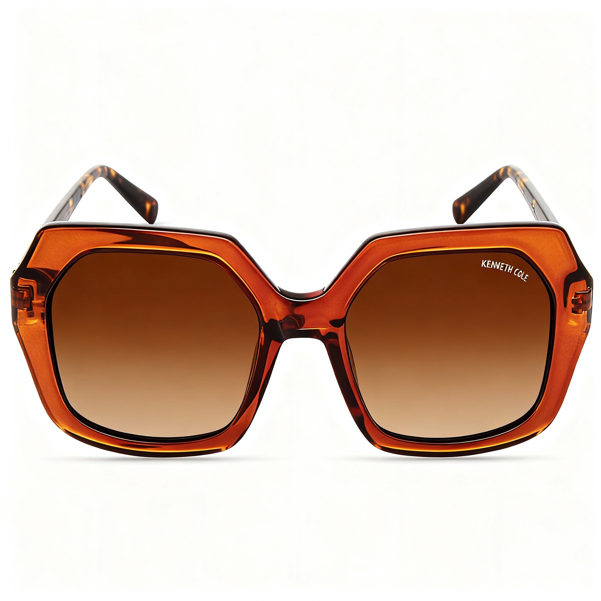 Kenneth Cole New York Kc5748f Women's Sunglasses, Shiny Dark Brown Plastic, Gradient Brown Non-Polarized UV, 57-17-135