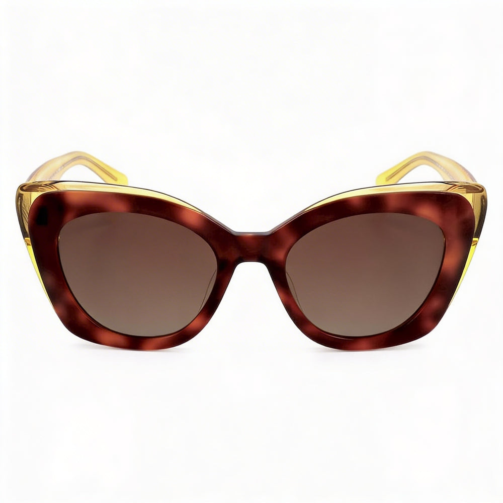 Kate Spade New York MARIGOLD/S Gafas de sol de mujer marrones havana de acetato con protección UV y cristales marrones degradados de 51mm