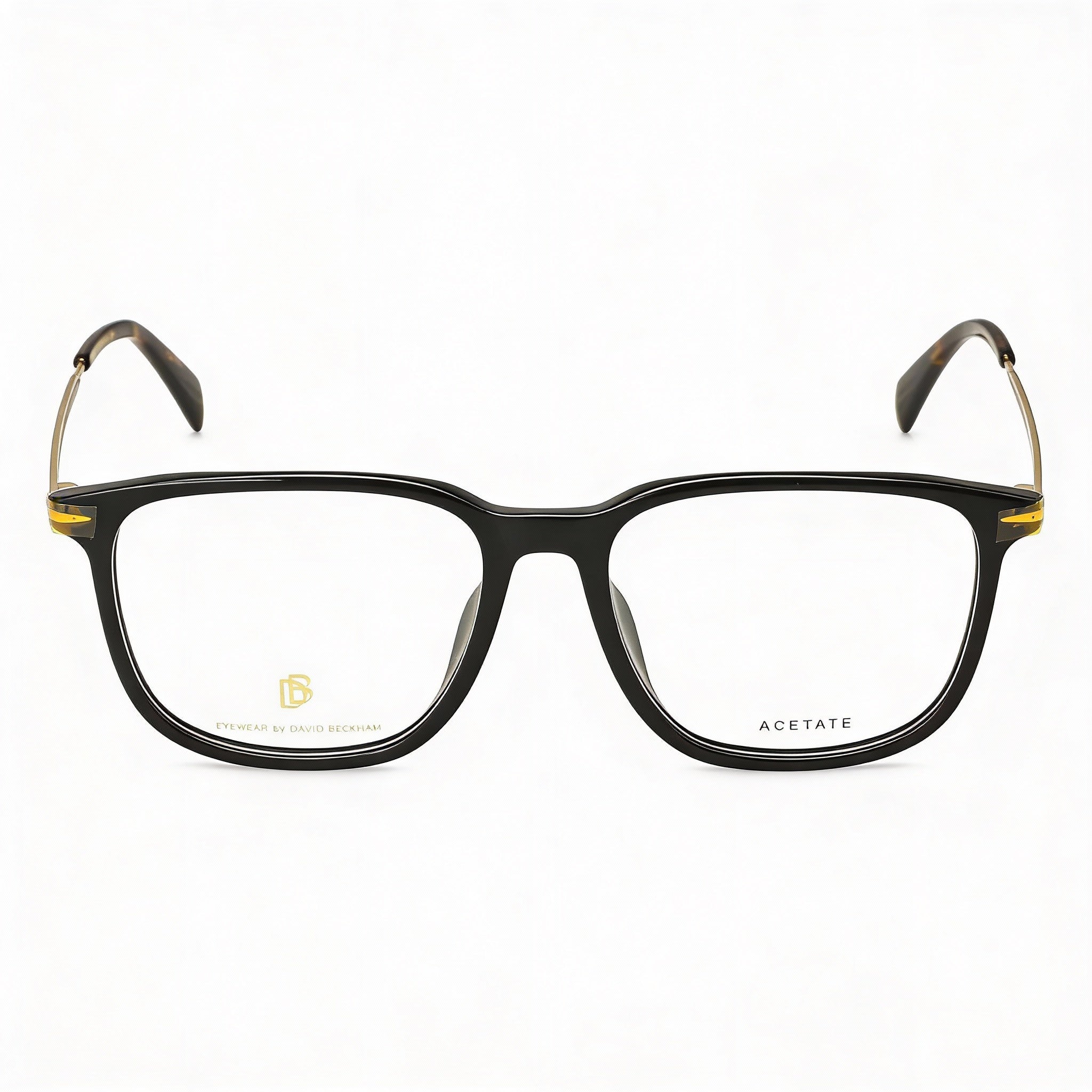 David Beckham Db 7074/F Men's Rectangular Plastic Frame Polycarbonate Lens Black Gold 55mm Eyewear, Photo 2