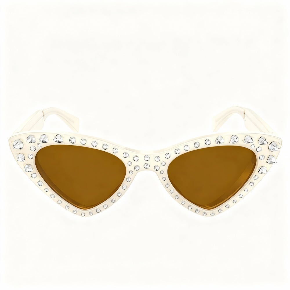 Gafas de sol Moschino Classic de acetato para mujer, sin polarizar, con protección UV, talla 52-18-140, color marrón marfil