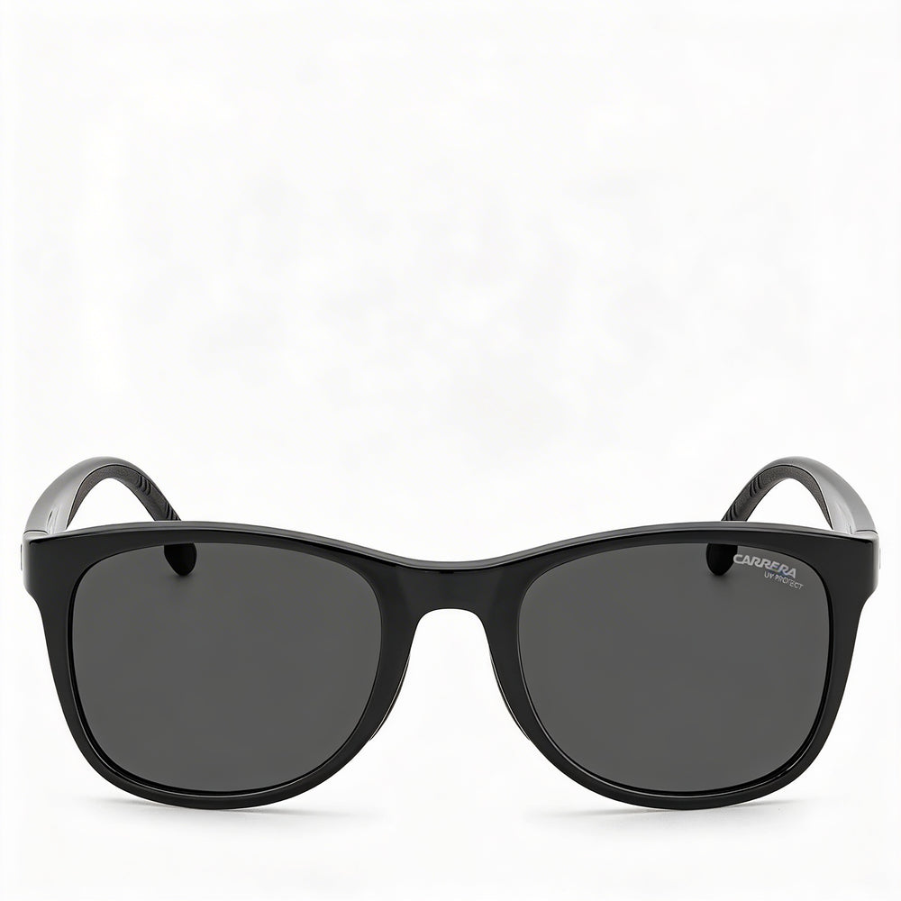 Carrera 8054/S Unisex Sunglasses featuring Black Polyamide Frame and Black Polycarbonate Lenses - Size 52-21-145mm