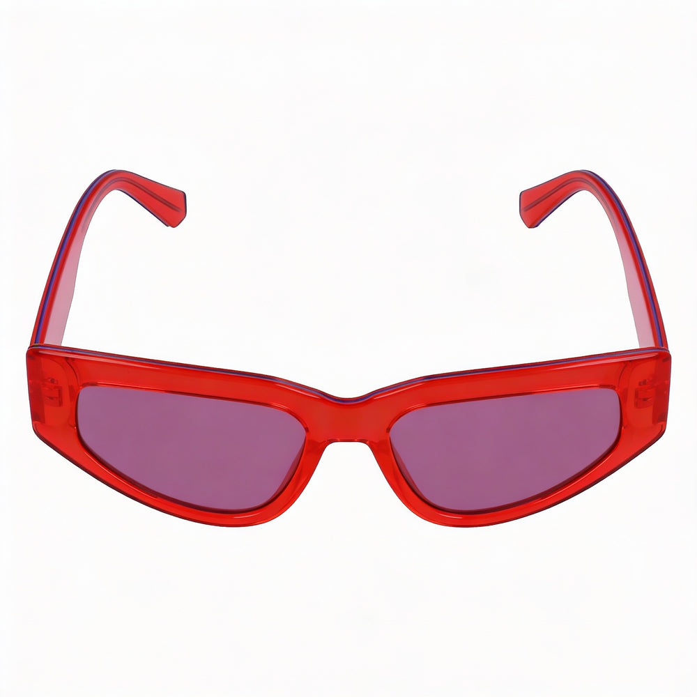 Gafas de sol Calvin Klein CKJ23603S de plástico rojo con forma de ojo de gato para mujer, 100 % protección UV, 53 mm
