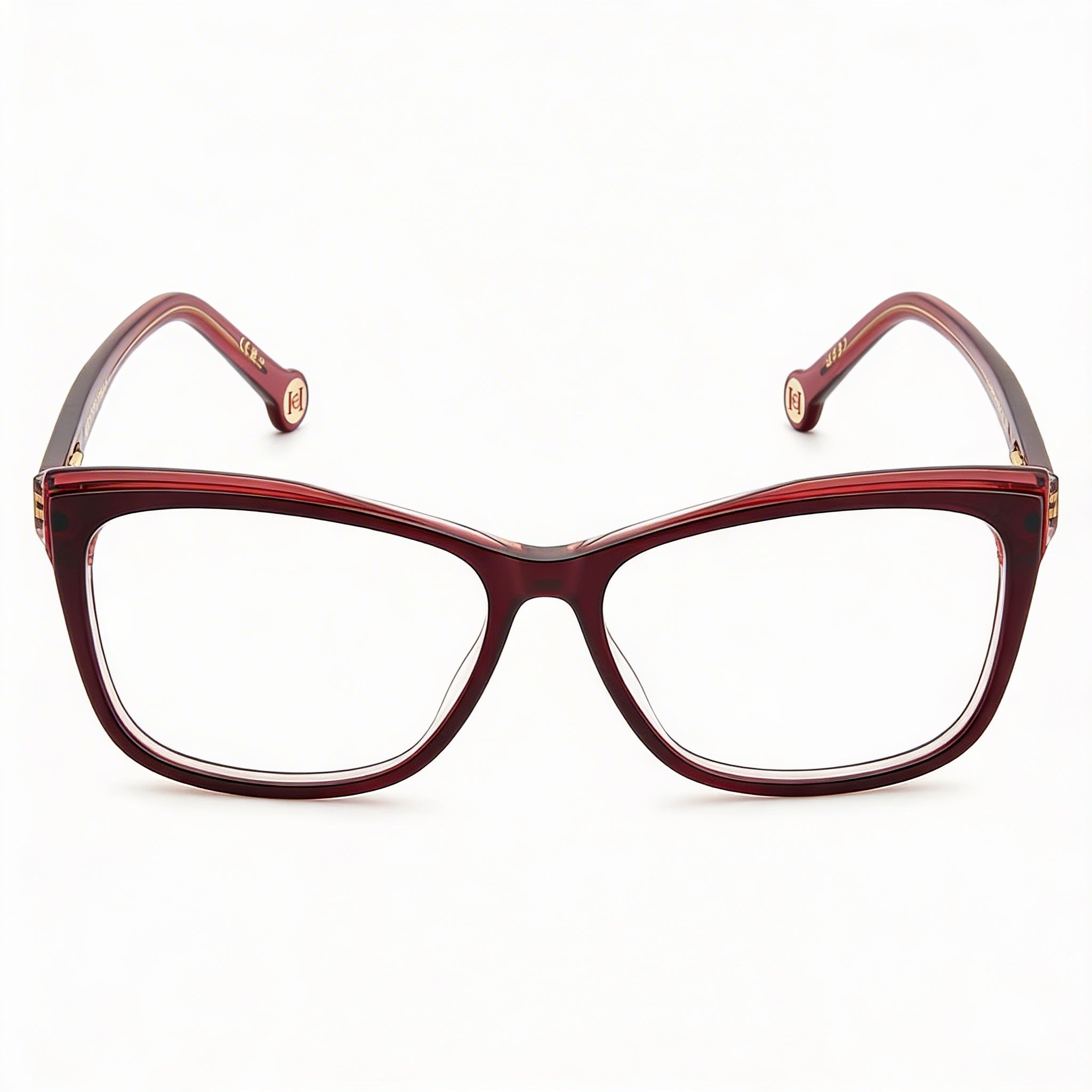 Carolina Herrera Modern Women's Eyewear featuring Acetate Frames with Polycarbonate Lenses in Burgundy Red, 55mm Lens Width, Photo 2