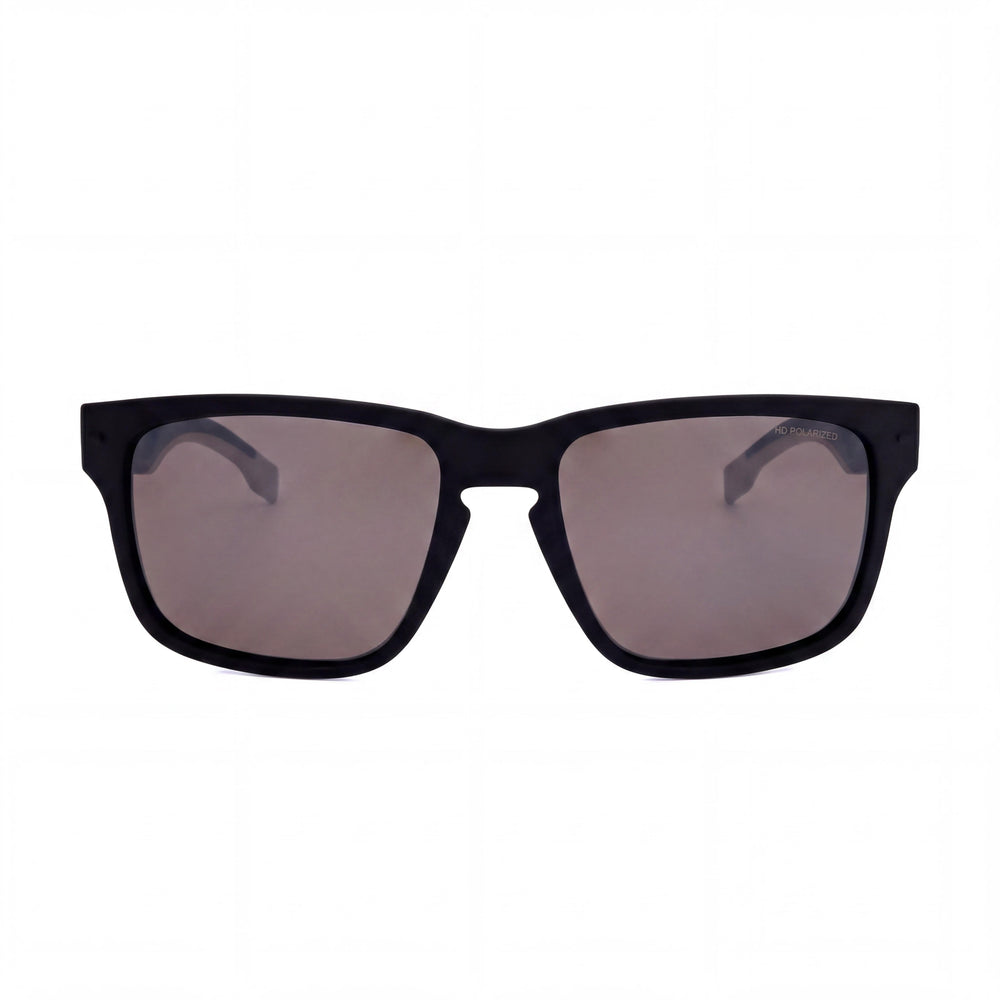 Hugo Boss Contemporary Unisex Sunglasses with Polyamide Matte Black Beige Frame and Brown UV Protected Lenses 57mm