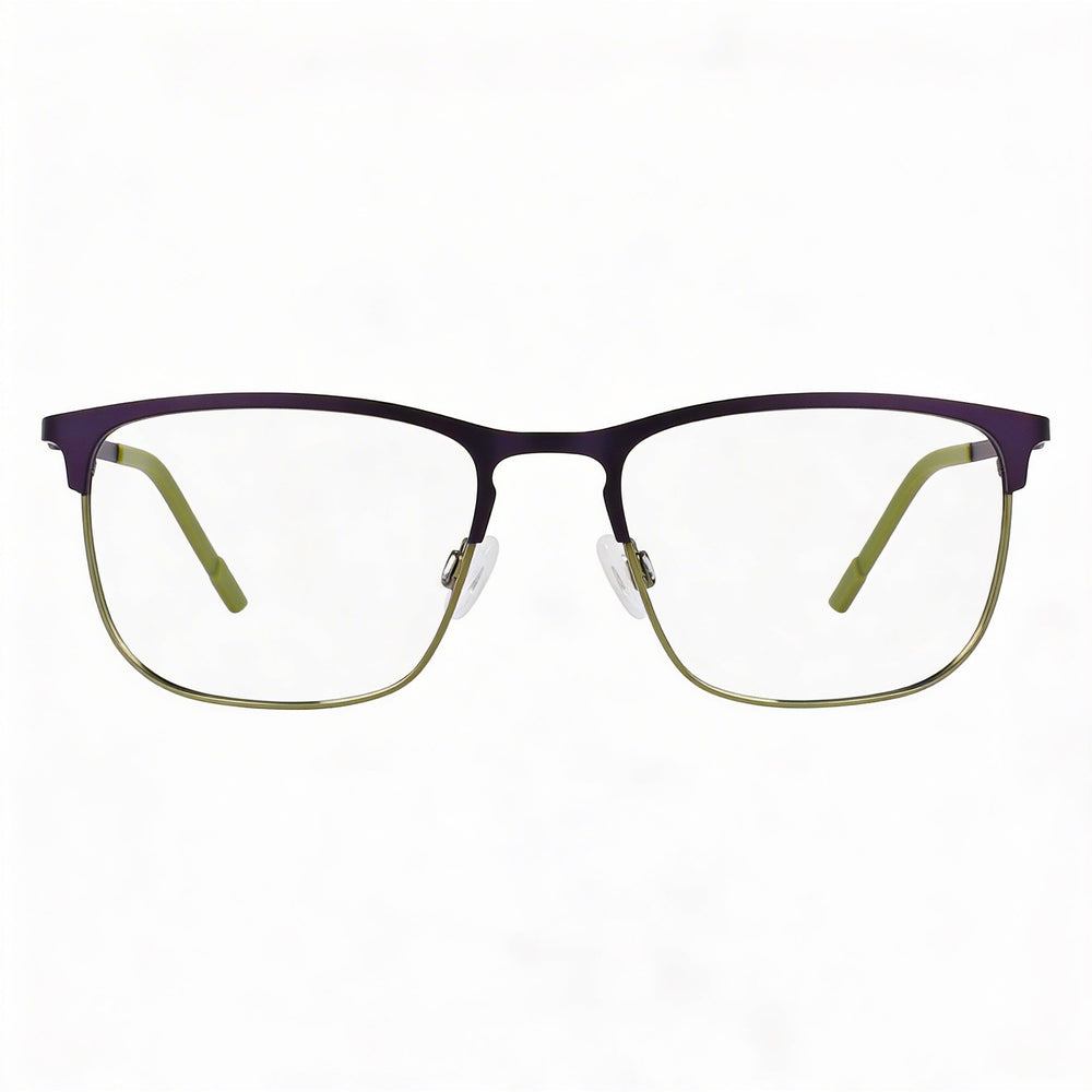 Flexon E1148 Unisex Acetate Frame Eyeglasses with Polycarbonate Non- Lenses in Matte Navy/Olive 53mm