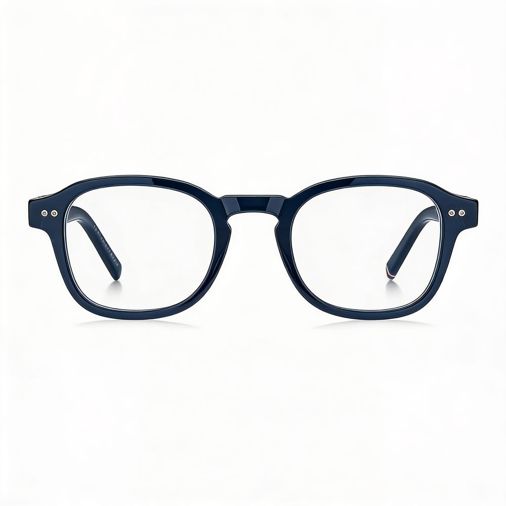 Tommy Hilfiger Th 2033 Modern Unisex ECO ACETATE Blue Palladium Frame Blue Lenses Eyeglasses 48