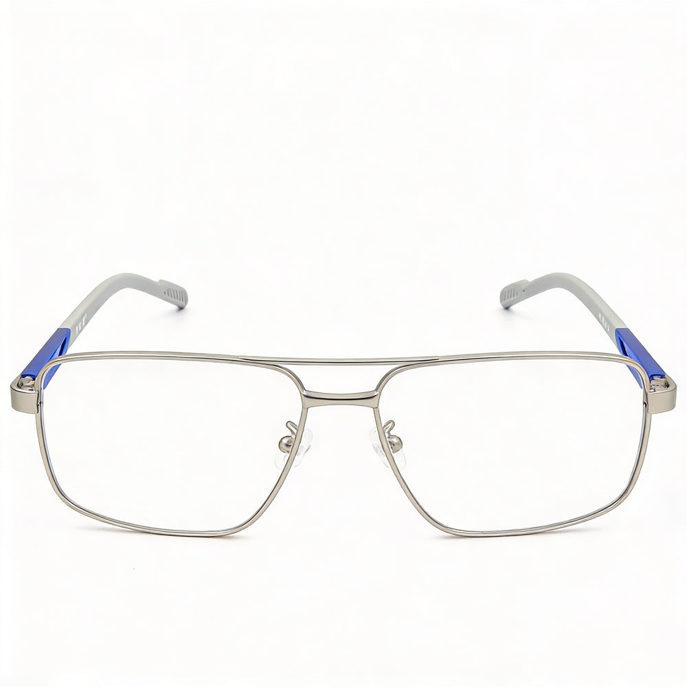 adidas SP5049 Men’s Gray Metal Frame Clear Lens Prescription Eyeglasses (Lens 53mm, Bridge 14mm, Temple 145mm)