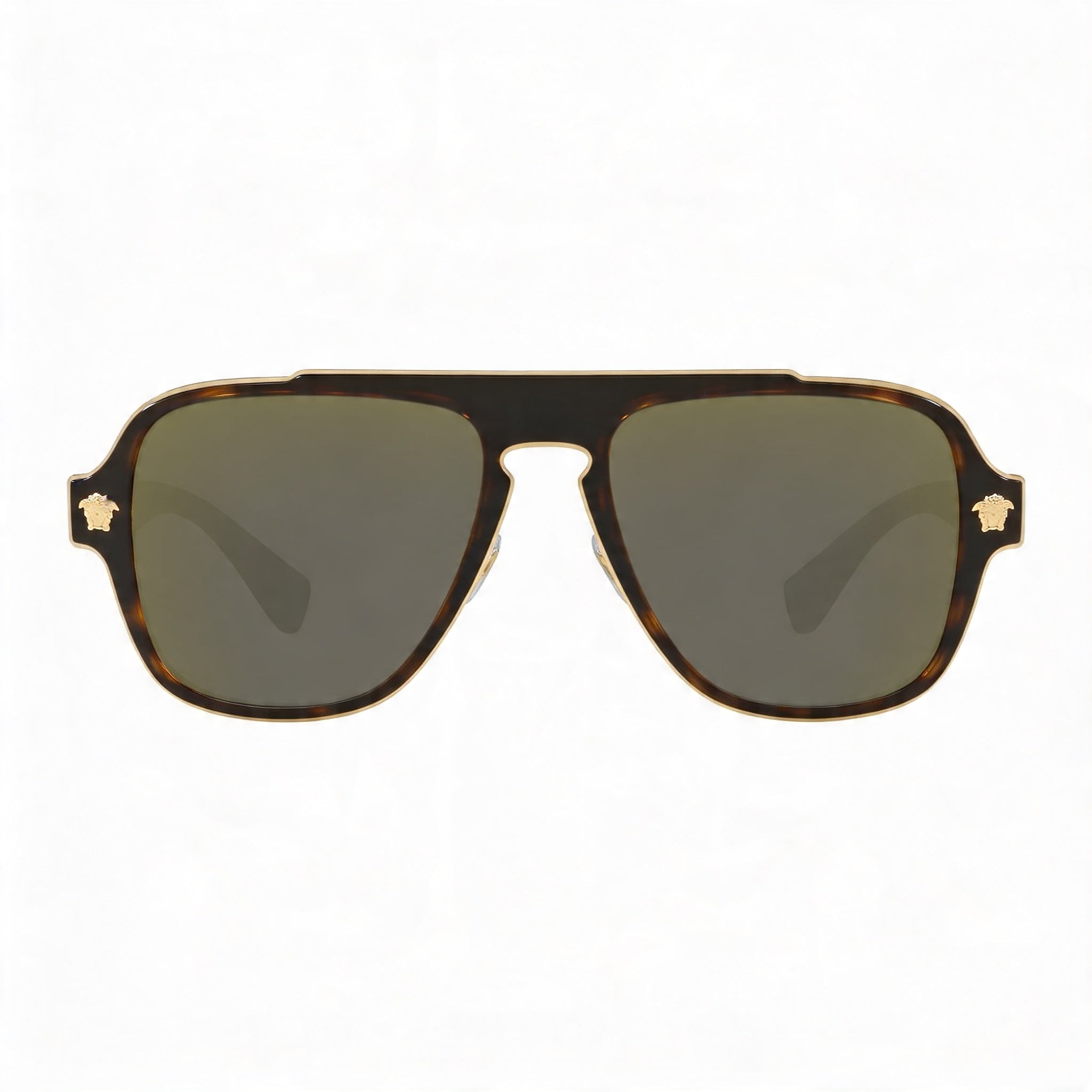 Versace Men's VE2199 Square Full Rim Plastic Havana Gold Non-Polarized UV Protection Sunglasses 56mm, Photo 2