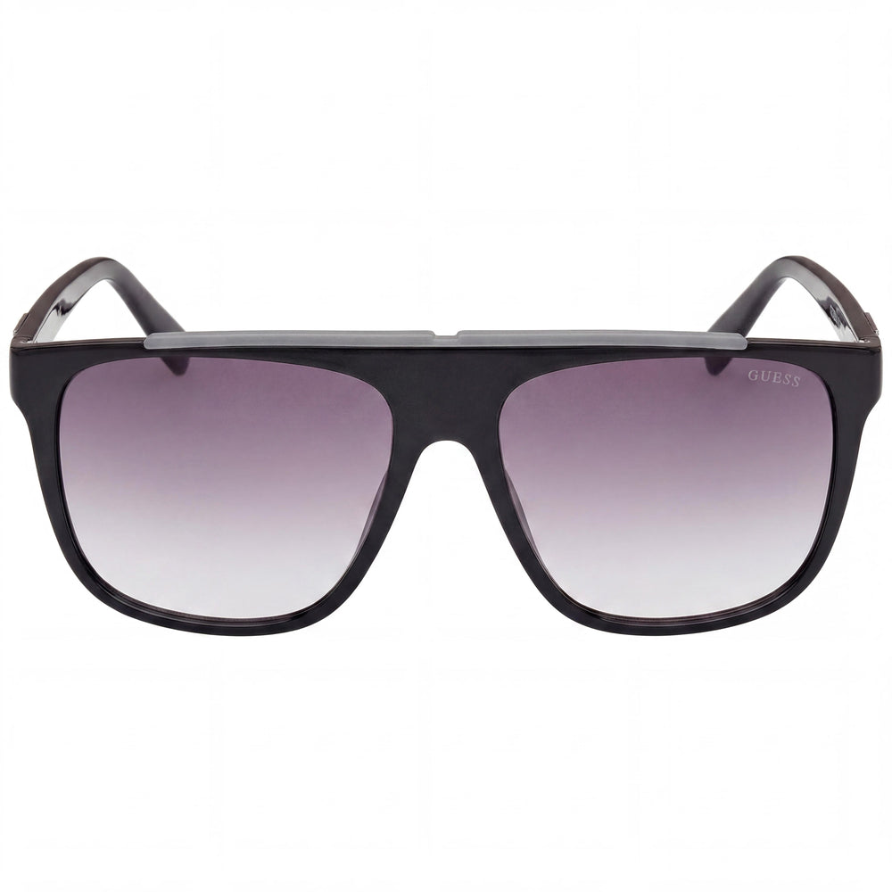 Gafas de sol de aviador GUESS para hombre, montura de cristal, lentes degradadas color humo, protección UV 58 mm