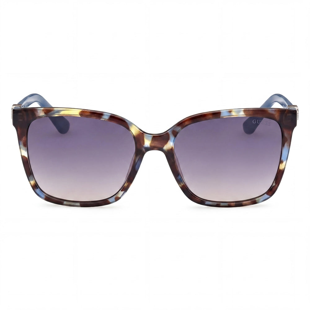GUESS Gafas de sol de policarbonato azul degradado ahumado 100 % de protección UV para mujer 57 mm