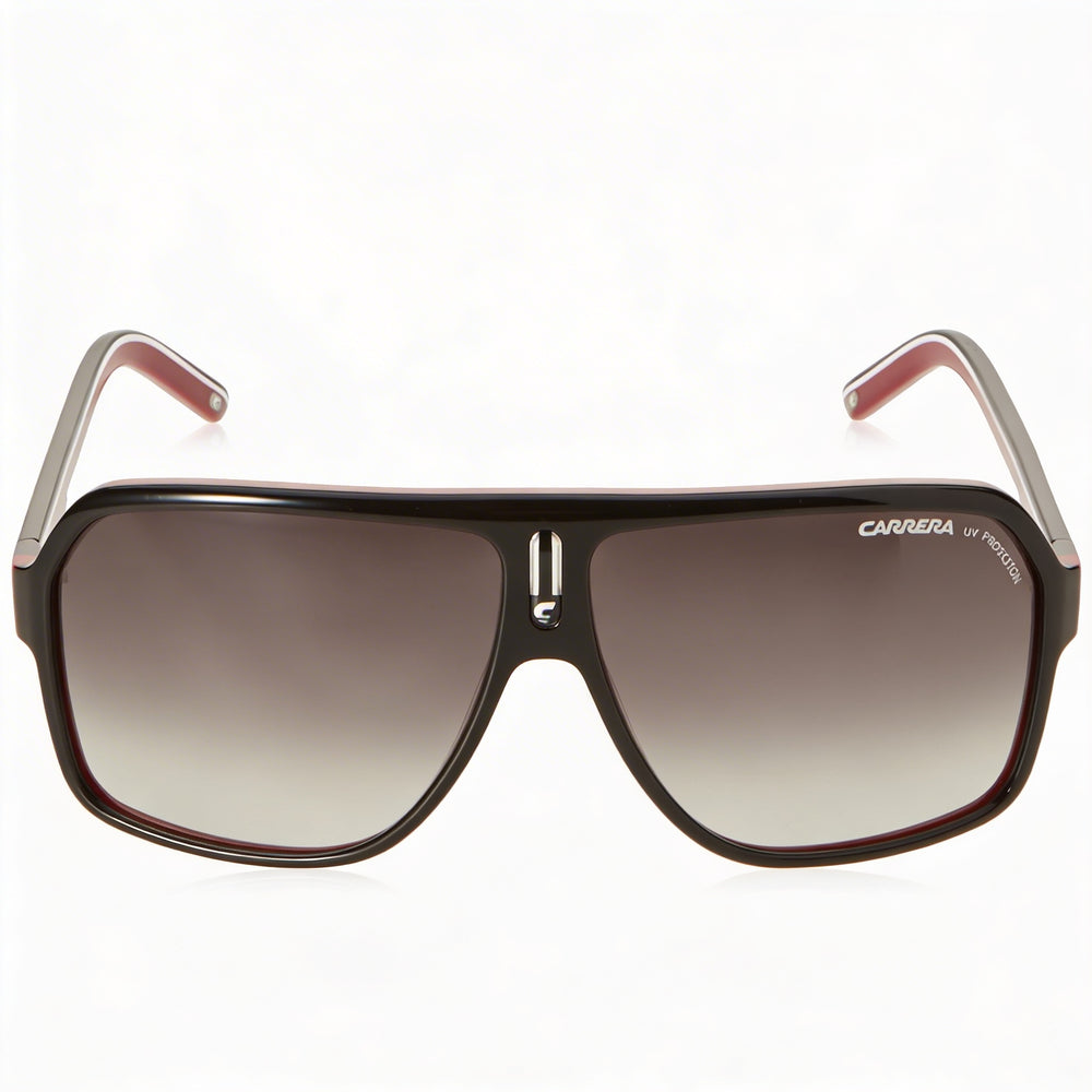 Carrera CARRERA 27 Gafas de Sol de Hombre Plástico Negro Rojo Blanco Cristal Montura de Plástico Gris Oscuro Degradado con Protección UV 62mm