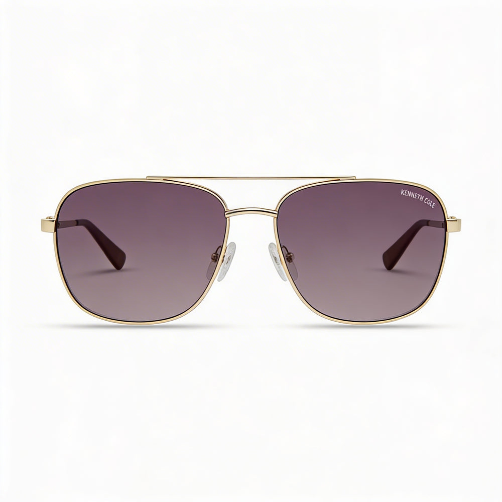 Gafas de sol Kenneth Cole New York Kc5932f de mujer con montura de metal dorado y lentes degradadas marrones de 59 mm